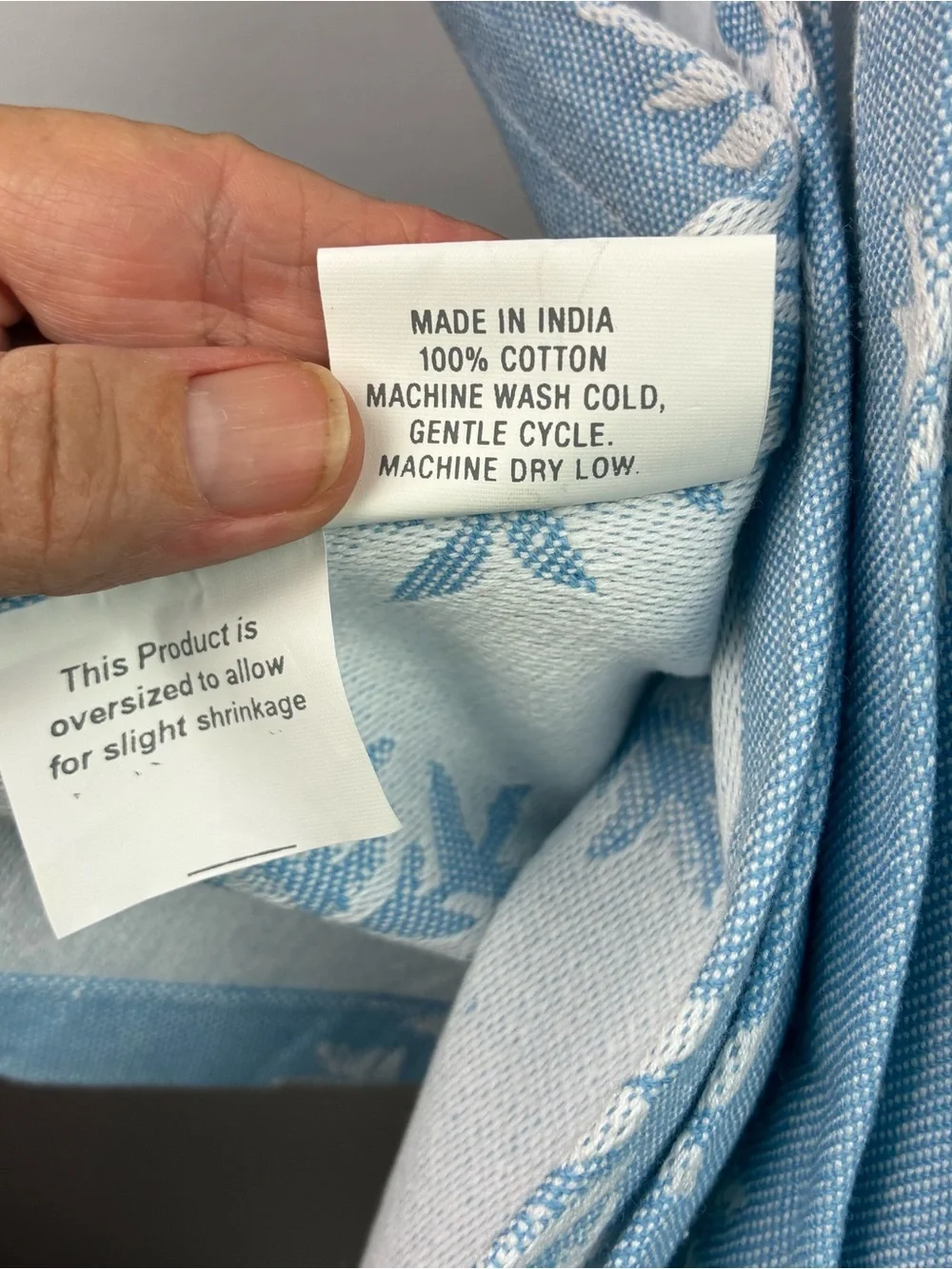 Crate & Barrel Snowflake Jaquard Cloth Light Blue Tablecloth 54” x 54”